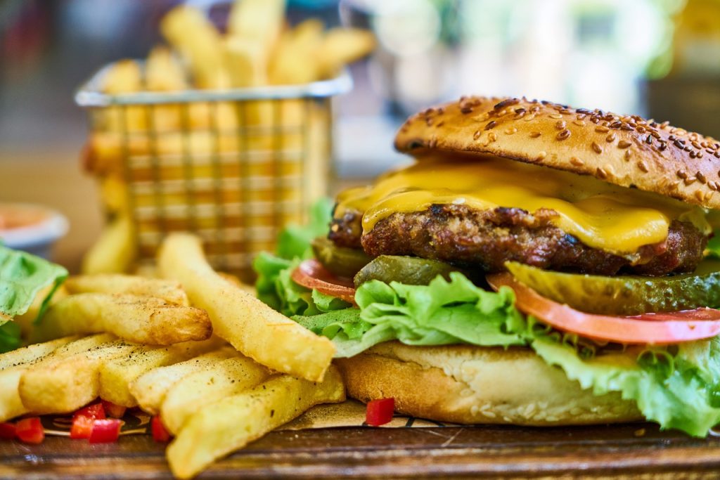 Fast Food and Gout: Burger and French Fries Image